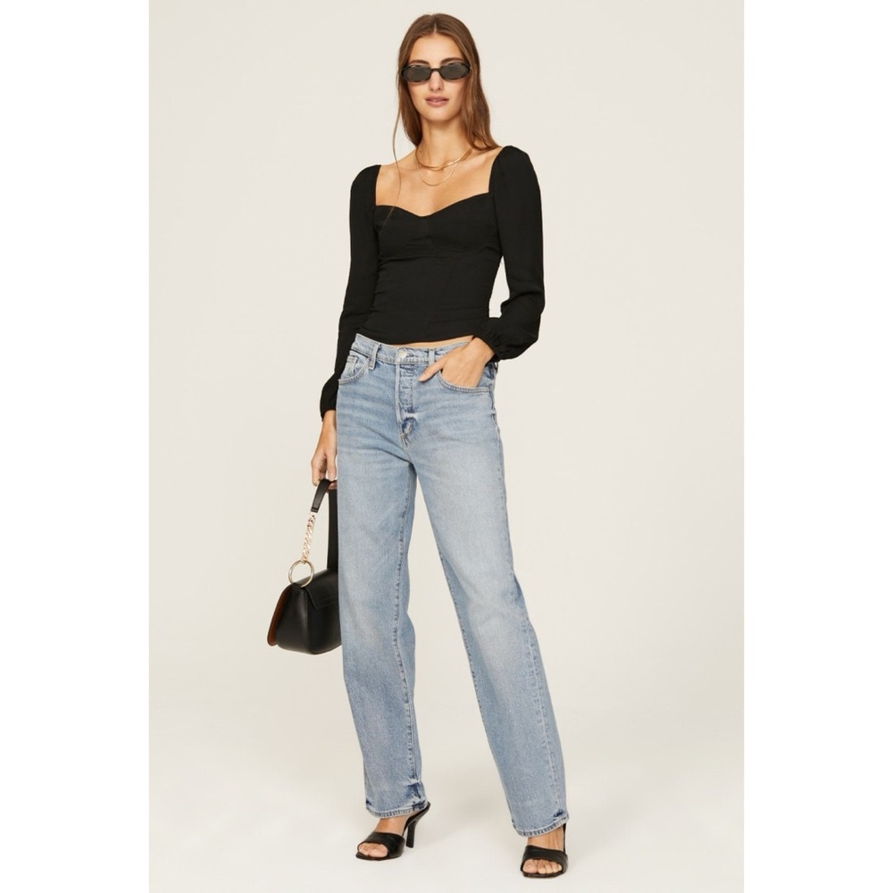 Reformation Reign Blouse in Black